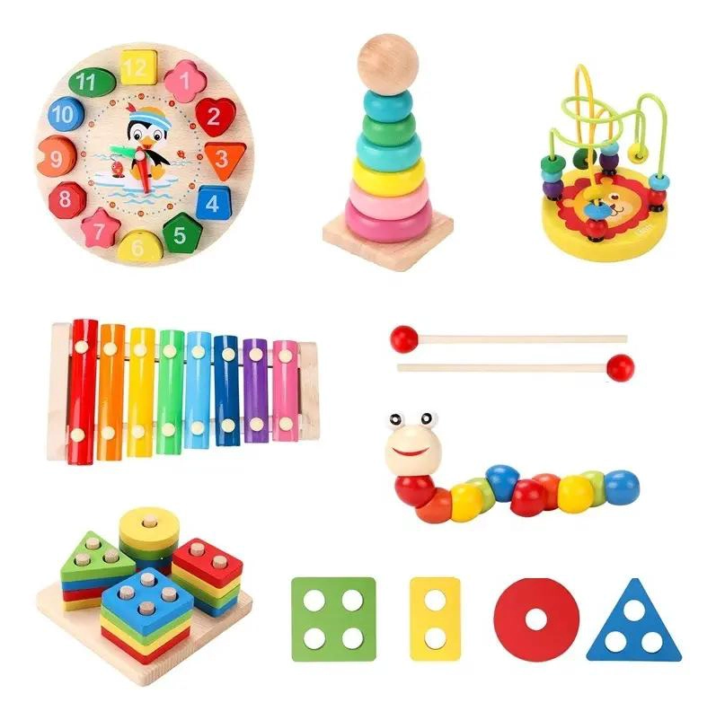 JUGUETES EDUCATIVOS DE MADERA PARA NIÑOS PACK DE 6 - 1