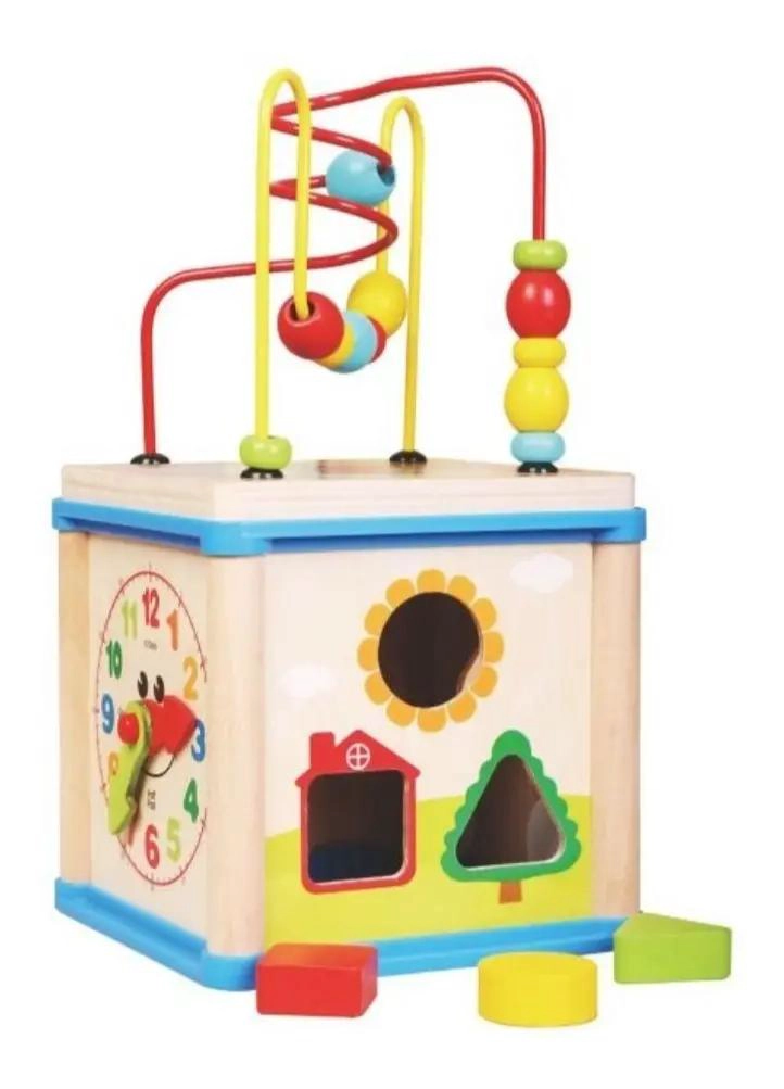 CUBO ENCAJE DIDACTICO DE MADERA PARA NIÑOS DE 1 A 3 AÑOS - 3