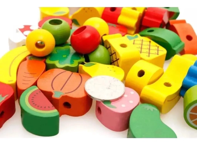 JUGUETE DE MADERA ERIZO CON CUENTAS DE COLORES - 10