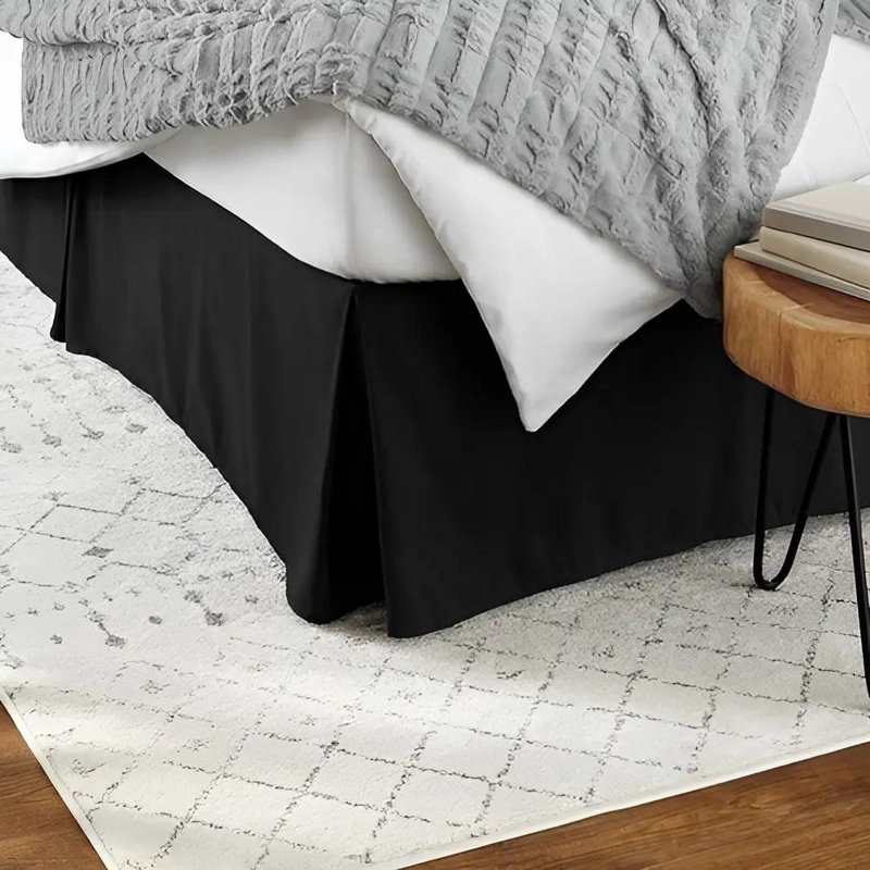 FALDON DE CAMA KING NEGRO DE MICROFIBRA SUAVE Y RESISTENTE - 2