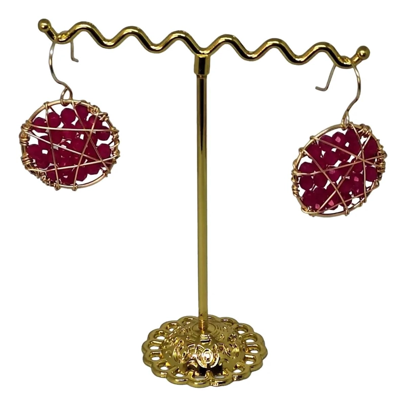 AROS COLGANTES BOHEMIOS BAÑADOS EN PLATA CON CRISTALES - 1