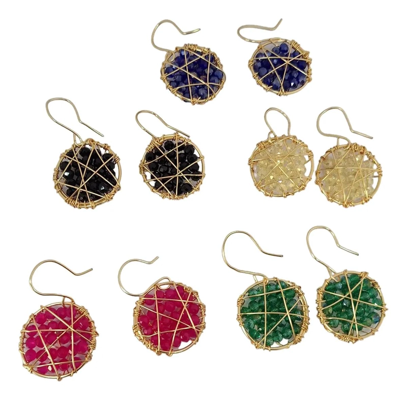 AROS COLGANTES BOHEMIOS BAÑADOS EN PLATA CON CRISTALES - 3