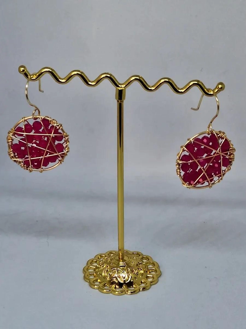 AROS COLGANTES BOHEMIOS BAÑADOS EN PLATA CON CRISTALES - 4