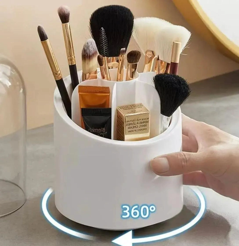 ORGANIZADOR GIRATORIO PARA BROCHAS Y COSME TICOS CON COMPARTIMENTOS - 3