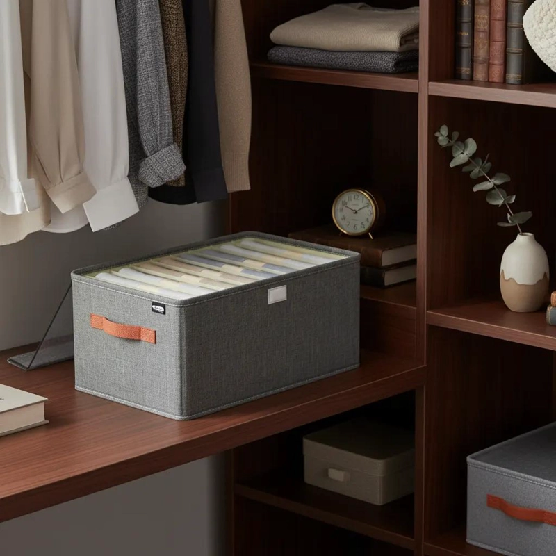 ORGANIZADOR PLEGABLE PARA ROPA CON 9 DIVISORES Y TAPA - 1