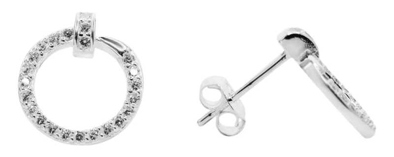 AROS CIRCULARES DE PLATA 925 CON CIRCONES BRILLANTES Y DISEÑO ELEGANTE - 1