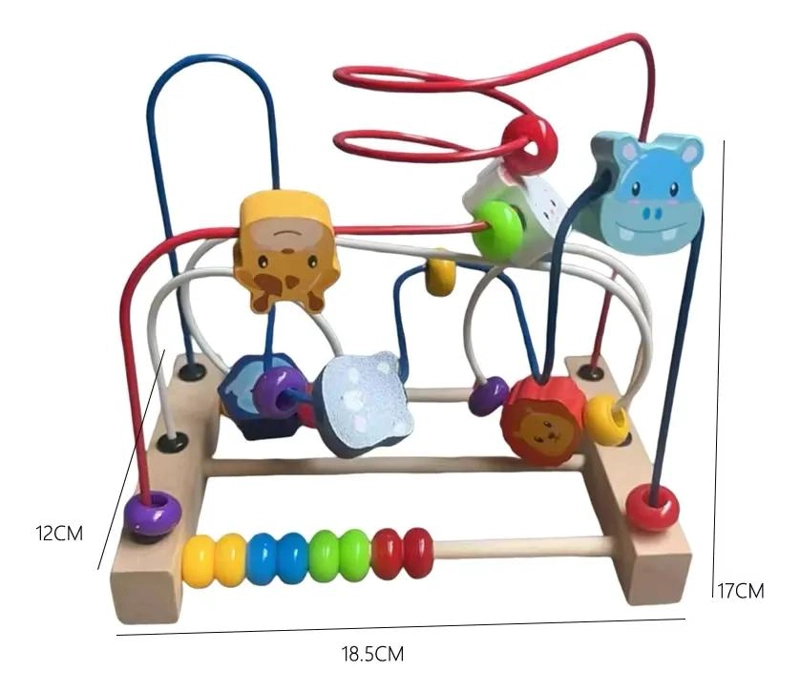 LABERINTO DIDACTICO DE MADERA CON ABACO PARA NIÑOS - 6
