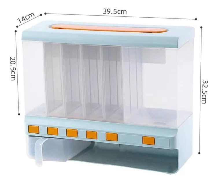 DISPENSADOR ORGANIZADOR DE GRANOS CON 6 COMPARTIMENTOS - 2