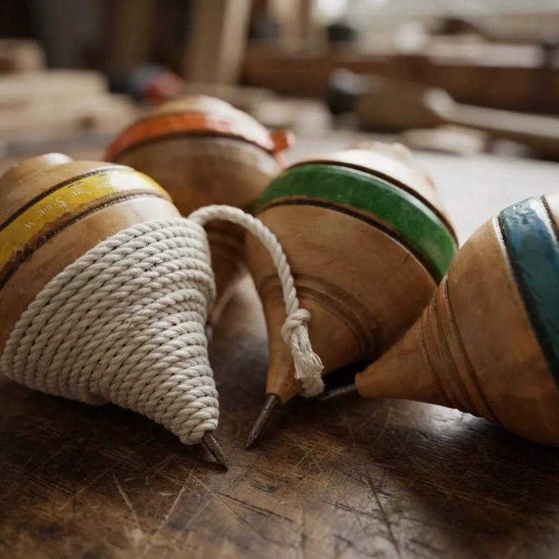 12 TROMPOS CHILENOS DE MADERA CON LIENZA PARA NIÑOS - 3