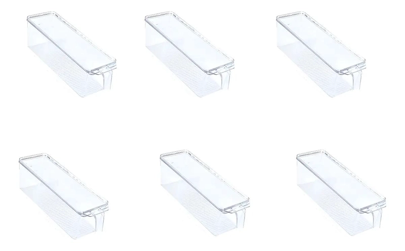 PACK DE 6 CONTENEDORES RECTANGULARES TRANSPARENTES PARA REFRIGERADOR - 1