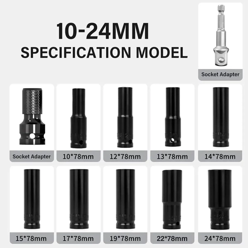 SET DE DADOS DE IMPACTO 10 PIEZAS 10 A 24 MM - 2