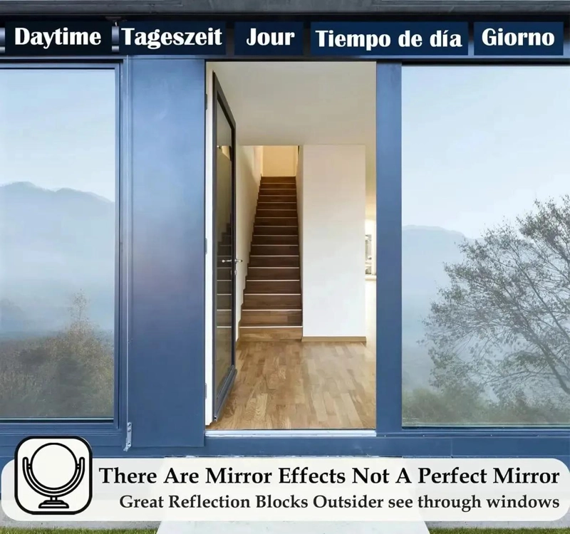 VINILO ESPEJO PARA VENTANAS 1.5M X 1M CON PROTECCION UV - 9