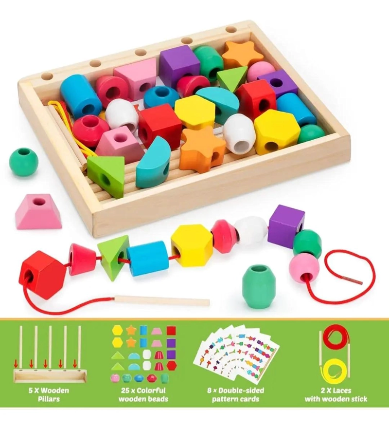 JUEGO DE CLASIFICACION DE BLOQUES DE MADERA PARA NIÑOS - 4