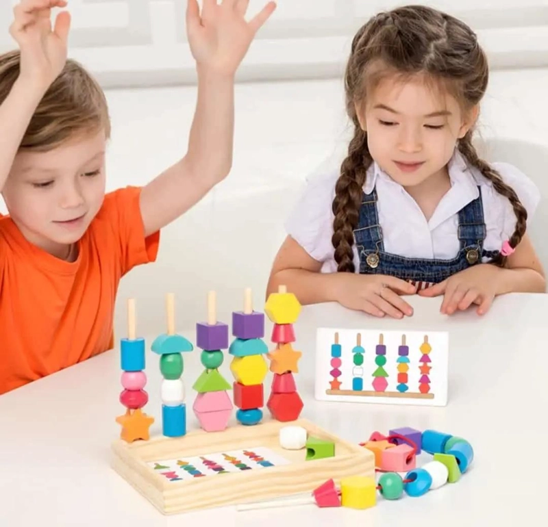 JUEGO DE CLASIFICACION DE BLOQUES DE MADERA PARA NIÑOS - 5