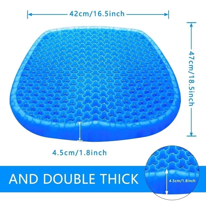 COJIN DE GEL ERGONOMICO PARA SILLA CON DISEÑO DE PANAL - 3