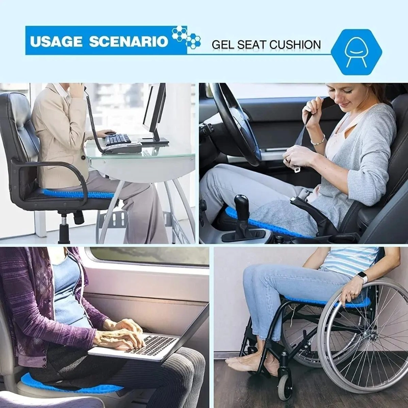 COJIN DE GEL ERGONOMICO PARA SILLA CON DISEÑO DE PANAL - 8