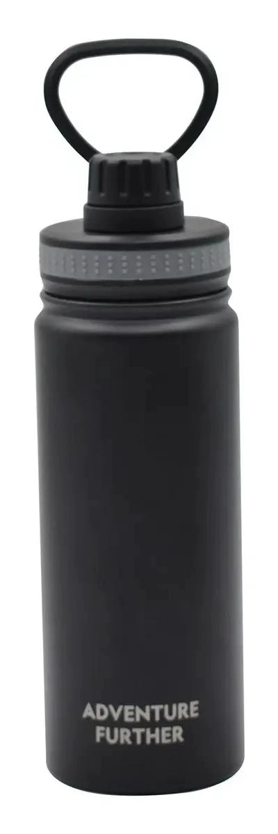 BOTELLA TE RMICA METALICA 600ML COLOR NEGRO IDEAL PARA AVENTURAS - 3