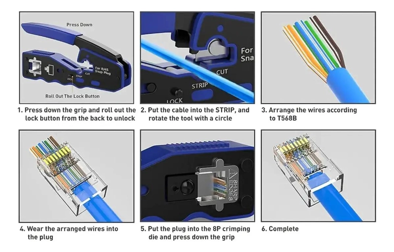 ALICATES PELACABLES RJ45 8 POLOS - 5