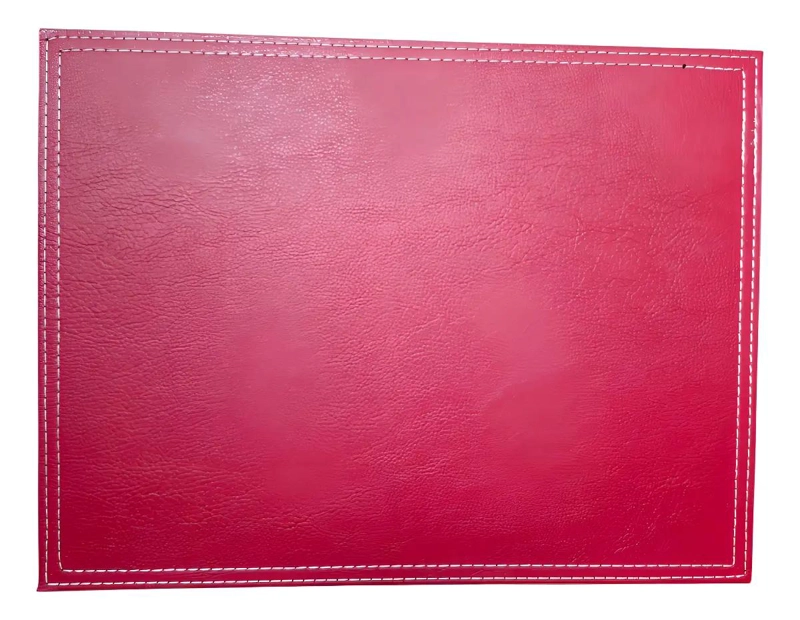 SET DE 4 INDIVIDUALES RECTANGULARES DE ECOCUERO COLOR ROJO - 1