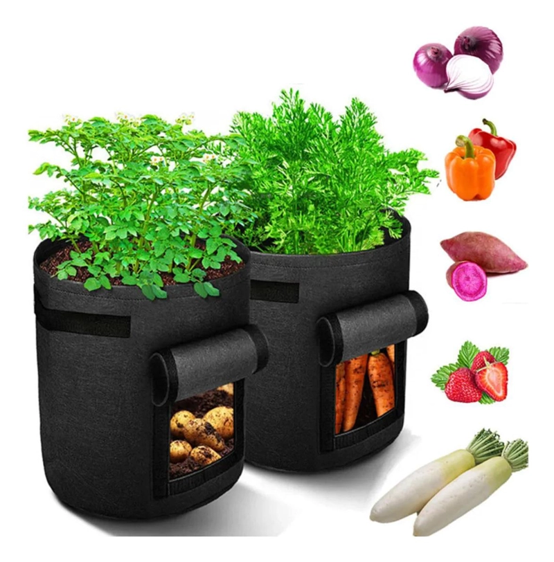 PACK DE 5 MACETAS DE FIELTRO PARA CULTIVO DE PATATAS Y TOMATES - 3