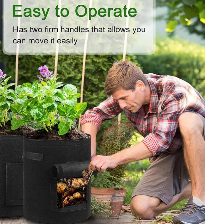 PACK DE 5 MACETAS DE FIELTRO PARA CULTIVO DE PATATAS Y TOMATES - 5