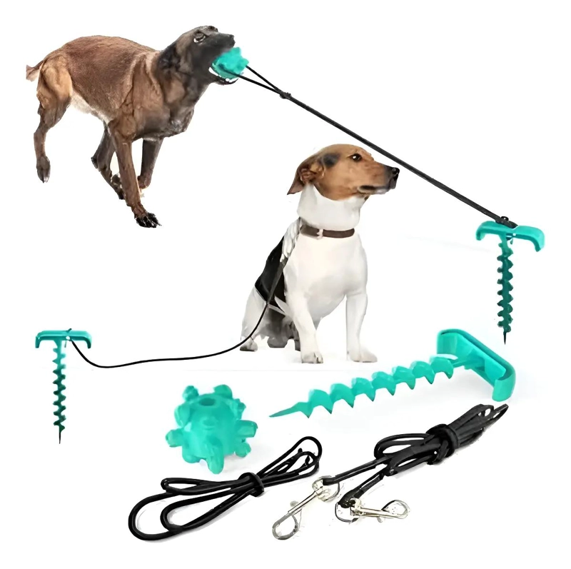 KIT DE ESTACA Y JUGUETE INTERACTIVO PARA PERROS - 1