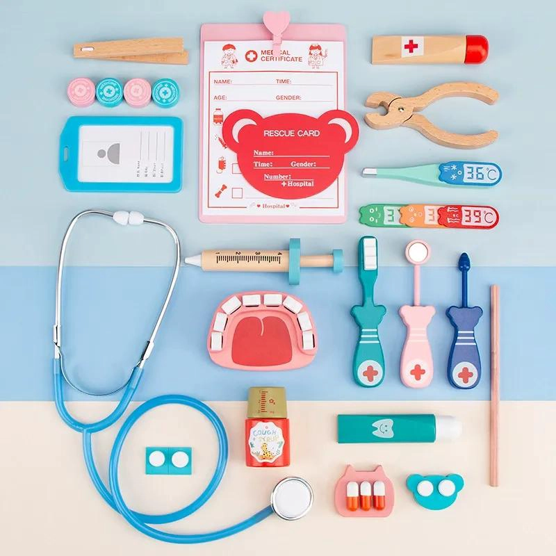 SET DE JUEGO DE ROLES ME DICO Y DENTISTA DE MADERA - 1