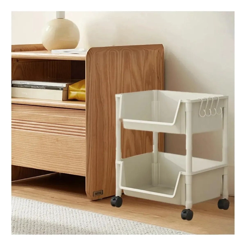 CONTENEDOR ORGANIZADOR PLASTICO BLANCO 2 NIVELES PARA ALMACENAJE - 4