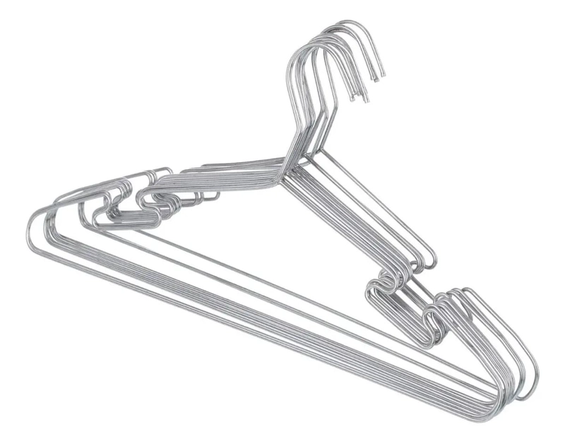 SET DE 10 PERCHAS METALICAS ANTIDESLIZANTES PARA ROPA - 1