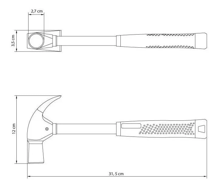 MARTILLO DE UÑA 790 G CON MANIJA DE GOMA - 1
