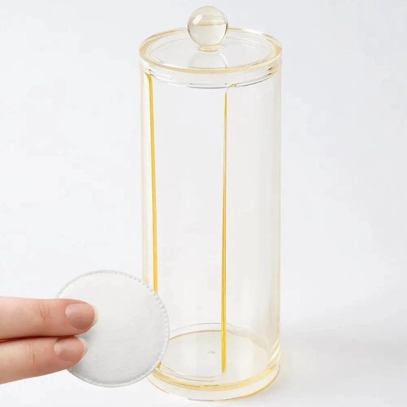 DISPENSADOR ACRILICO PARA DISCOS DE ALGODON CON 160 UNIDADES - 1