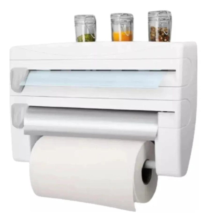 DISPENSADOR DE TOALLA Y FILM PARA COCINA CON CORTADOR - 1