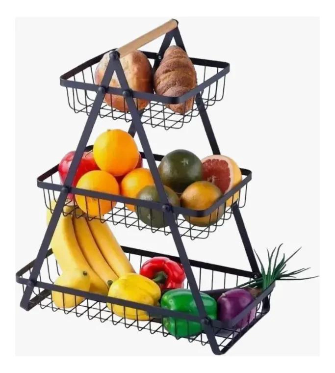 ORGANIZADOR DE COCINA FRUTERO TRIANGULAR DE TRES NIVELES - 2