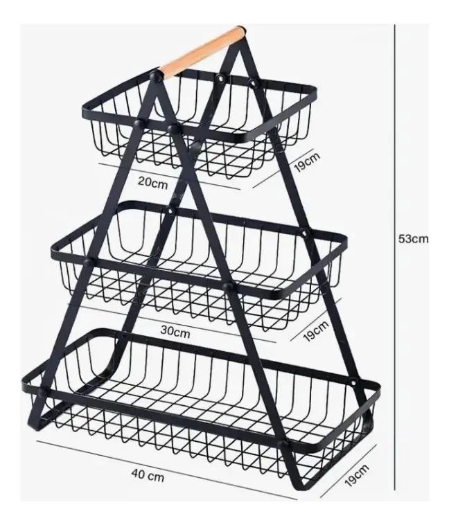 ORGANIZADOR DE COCINA FRUTERO TRIANGULAR DE TRES NIVELES - 3
