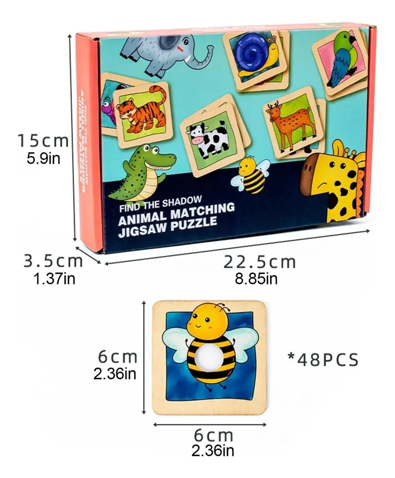 PUZZLE MEMORIA ANIMALES 48 PIEZAS PARA NIÑOS - 2