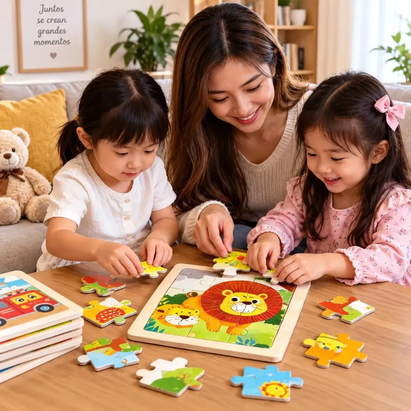 PACK DE 10 ROMPECABEZAS DE MADERA PARA NIÑOS - 3