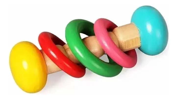 SONAJEROS DE MADERA PARA BEBE S ESTIMULACION TEMPRANA - 3