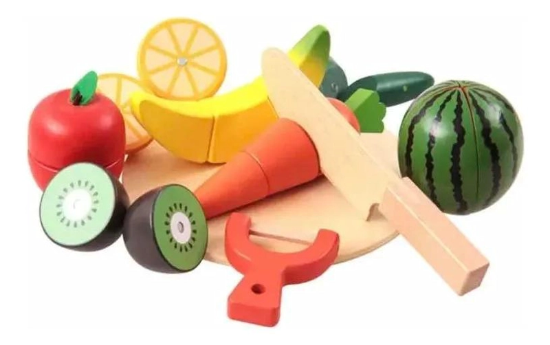 JUEGO DE MADERA PARA CORTAR FRUTAS Y VERDURAS PARA NIÑOS - 2