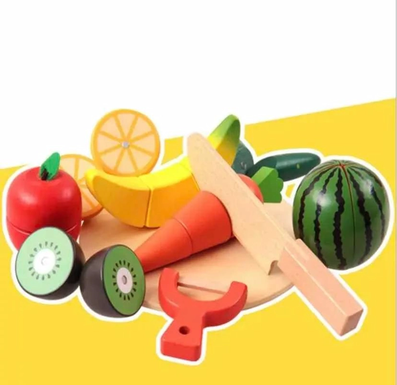 JUEGO DE MADERA PARA CORTAR FRUTAS Y VERDURAS PARA NIÑOS - 3