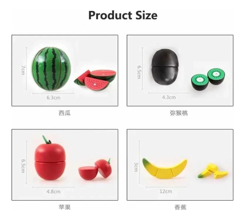 JUEGO DE MADERA PARA CORTAR FRUTAS Y VERDURAS PARA NIÑOS - 5