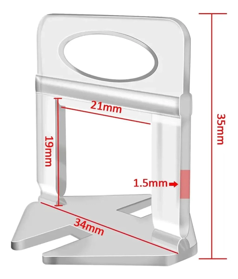 500 CLIPS SEPARADORES NIVELADORES PARA AZULEJOS DE CERAMICA 1,5MM - 8
