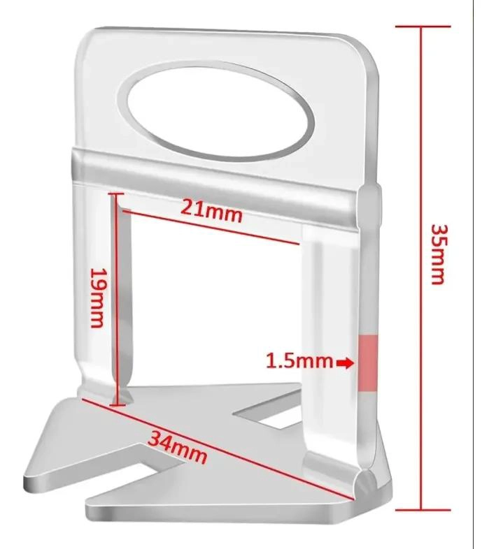 500 CLIPS NIVELADORES PARA AZULEJOS 1,5MM TRANSPARENTE - 8