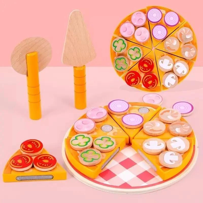 JUEGO DIDACTICO DE PIZZA DE MADERA PARA NIÑOS - 2