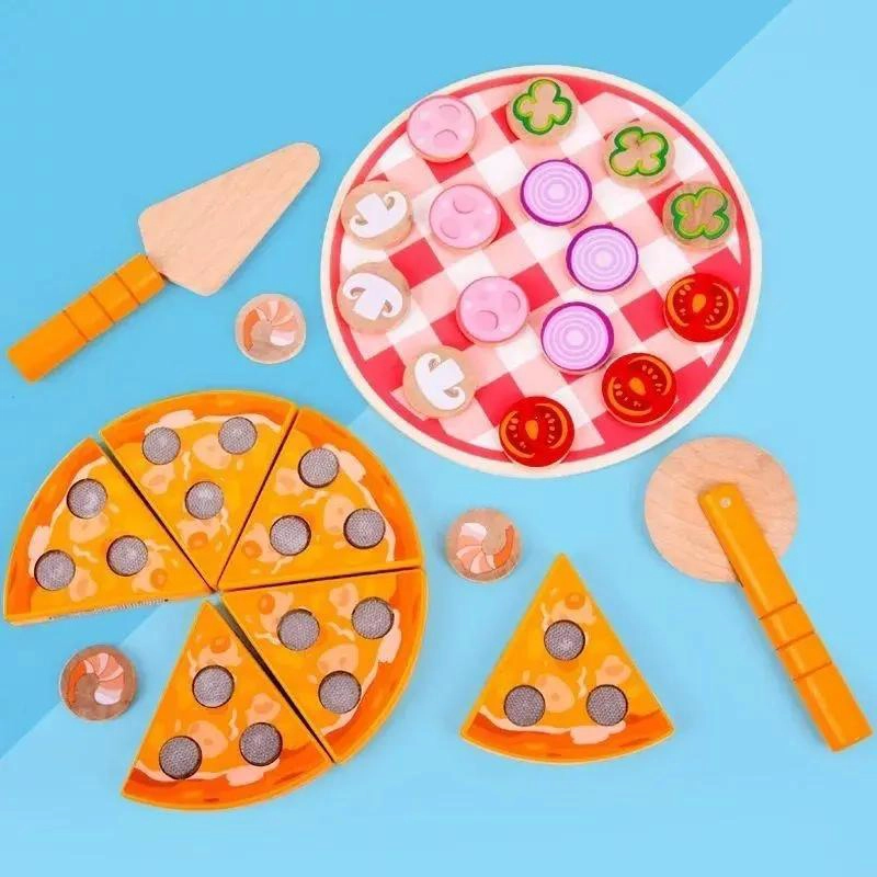 JUEGO DIDACTICO DE PIZZA DE MADERA PARA NIÑOS - 3