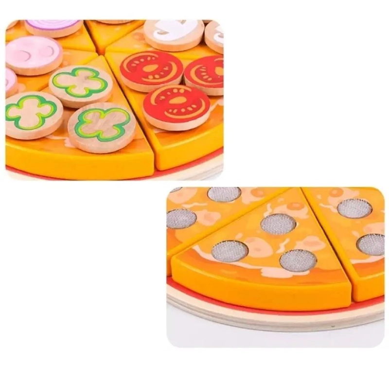 JUEGO DIDACTICO DE PIZZA DE MADERA PARA NIÑOS - 5