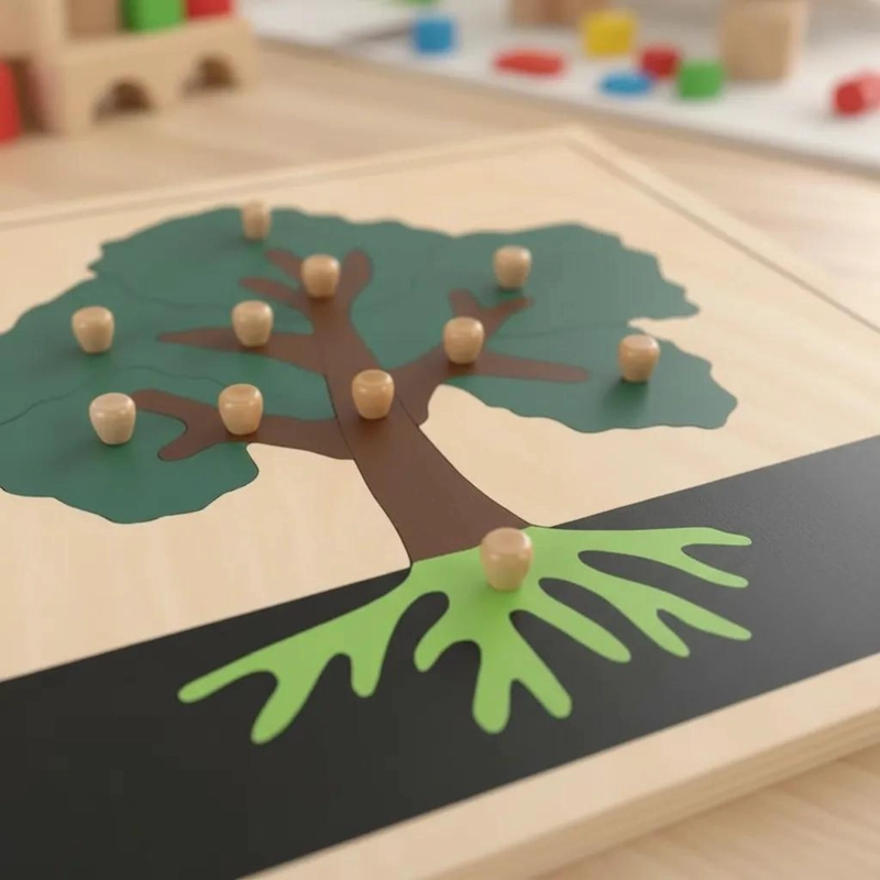 PUZZLE MONTESSORI DE MADERA PARA APRENDIZAJE INFANTIL - 1