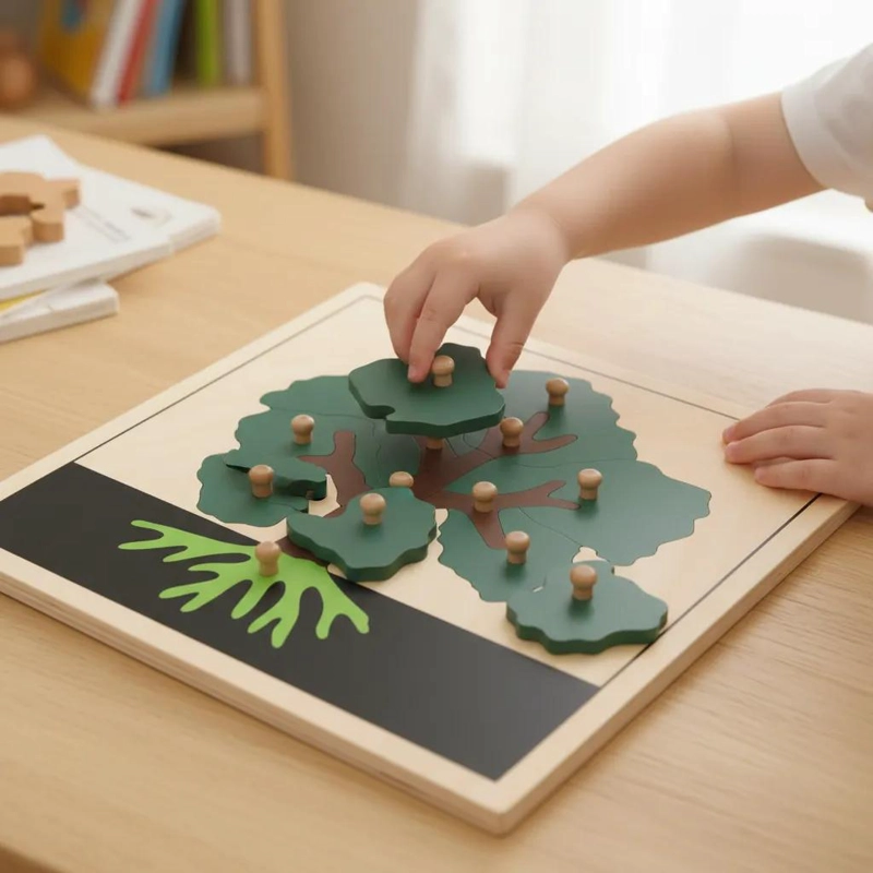 PUZZLE MONTESSORI DE MADERA PARA APRENDIZAJE INFANTIL - 6