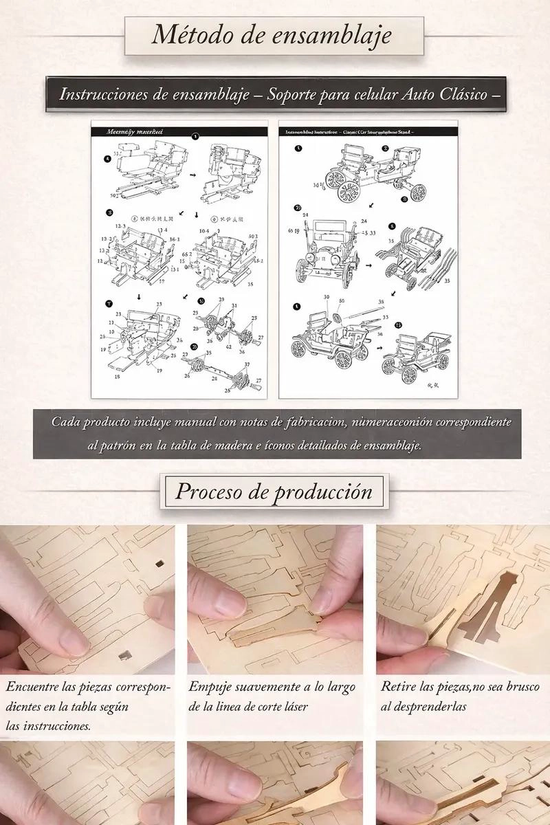 ROMPECABEZAS 3D DE MADERA TREN LOCOMOTORA VINTAGE - 2