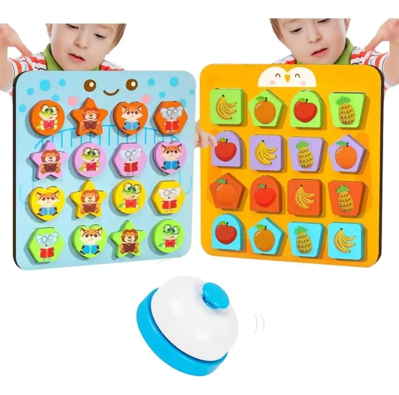 PUZZLE DIDACTICO DE MADERA PARA NIÑOS CON PATRONES COLORIDOS - 1