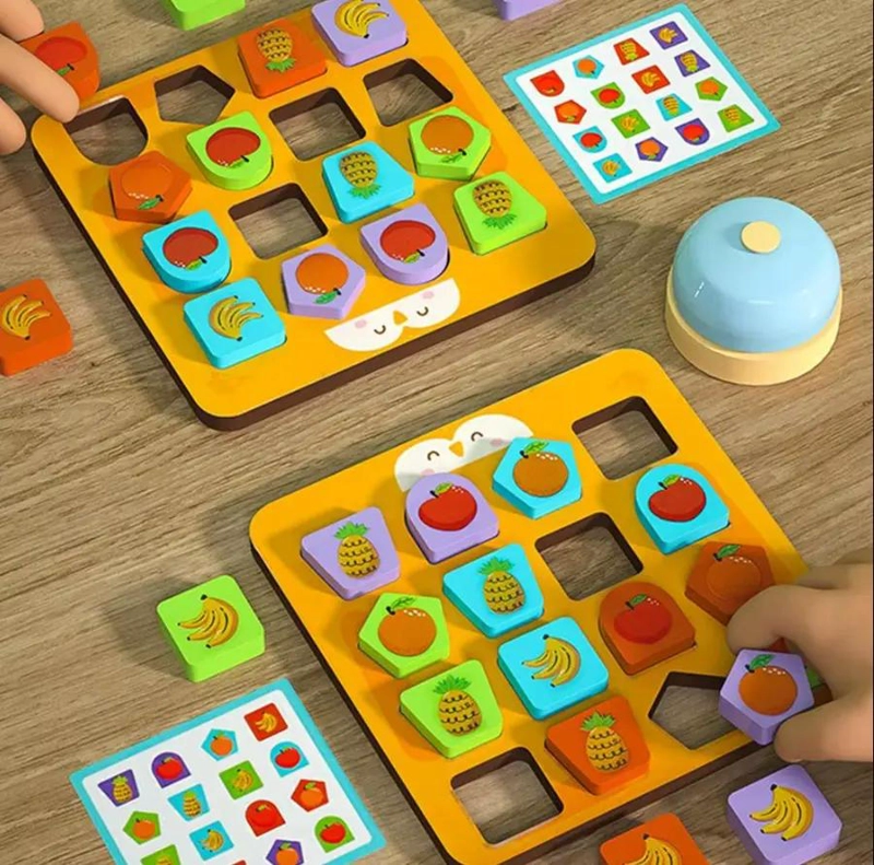 PUZZLE DIDACTICO DE MADERA PARA NIÑOS CON PATRONES COLORIDOS - 10